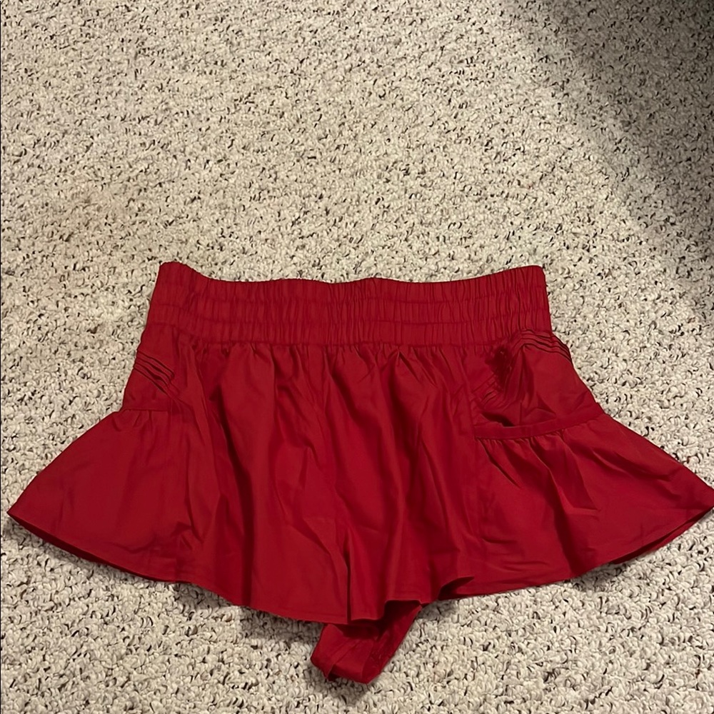 FP Movement by Free People Red Athletic Skort-Style Shorts